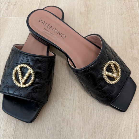 Mario Valentino - Black Slide Sandals - Picture 2 of 5